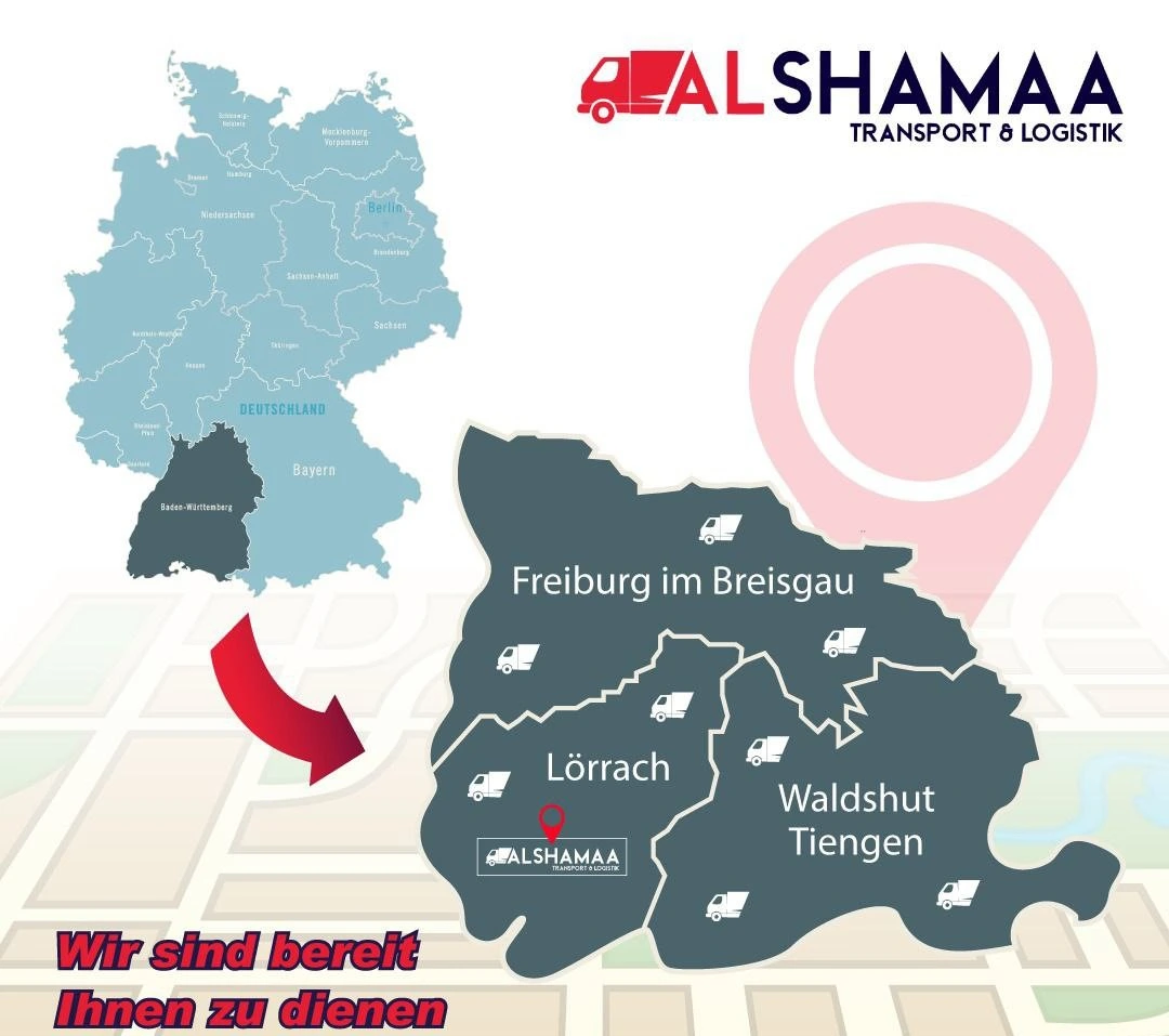 Firmenumzug in Freiburg, Lörrach und Waldshut-Tiengen mit ALSHAMAA Umzugsunternehmen